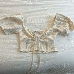 White zara crop top